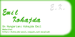 emil kohajda business card